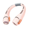 Mini ventilador de cuello de silicona, ventilador ajustable portátil USB para estudiantes al aire libre (rosa)