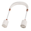Ventilador de cuello colgante portátil con carga USB, ventilador pequeño para exteriores de larga duración (blanco)