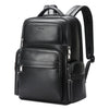 Bopai 61-98611 Mochila para computadora portátil de piel de vaca de primera capa impermeable de gran capacidad con puerto USB + tipo C (negro)