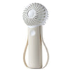 Ventilador silencioso portátil de mano, cuello colgante de silicona, pequeño ventilador eléctrico (Beige)