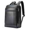 Bopai 61-120761 Mochila para portátil empresarial de piel de vaca de primera capa de gran capacidad con puerto USB + tipo C (negro)