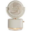 Enfriador de carga USB Ventilador de aire acondicionado Ventilador de refrigeración de escritorio Humidificador oscilante (Beige)