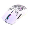 XUNSVFOX XYH80 Ratón inalámbrico recargable con orificio hueco para juegos, ratón de oficina con luz RGB para ordenador (blanco)