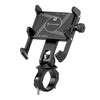 JOHORSE Bicicleta Soporte para teléfono móvil a prueba de golpes Equipo para montar en motocicleta, Color: Manillar negro
