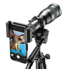 Teleobjetivo APEXEL 60X para Celular con Trípode Extensible | Lente de 50 mm y Prisma Schmidt