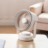 Ventilador de circulación de aire Ventilador de escritorio con cabezal oscilante automático con luz LED (blanco)