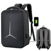 Mochila para computadora portátil deportiva de negocios impermeable multifuncional de 15 pulgadas con puerto USB (gris oscuro)