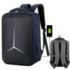 Mochila para computadora portátil deportiva de negocios impermeable multifuncional de 17 pulgadas con puerto USB (azul marino)