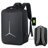 Mochila para computadora portátil de viaje de negocios impermeable de gran capacidad de 15 pulgadas con puerto USB (negro simplificado)
