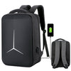 Mochila para computadora portátil de viaje de negocios impermeable de gran capacidad de 15 pulgadas con puerto USB (gris simplificado)