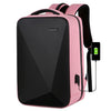 Mochila antirrobo para computadora portátil con bloqueo de contraseña de gran capacidad de 16 pulgadas con puerto USB (rosa)
