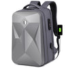 Mochila para portátil impermeable de gran capacidad con bloqueo de contraseña de 17 pulgadas con puerto USB (gris oscuro)