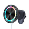 Soporte para teléfono móvil con carga inalámbrica y luz colorida magnética Magsafe de 15 W, color: salida de aire A9 gris oscuro