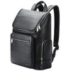 Bopai 61-122431 Mochila para computadora portátil impermeable para negocios de primera capa de piel de vaca de gran capacidad (negro)