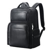 Bopai 61-125031 Mochila para portátil empresarial de piel de vaca de primera capa de gran capacidad con puerto USB + tipo C (negro)