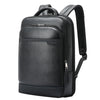 Bopai 61-122391 Mochila para portátil empresarial de piel de vaca de primera capa de gran capacidad con puerto USB + tipo C (negro)