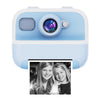 M8 Cámara de impresión térmica para niños con cámara dual de 2,4 pulgadas, 1080P HD, 2400 W, píxeles, color: azul + 32 GB