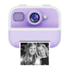 M8 Cámara de impresión térmica para niños con cámara dual de 2,4 pulgadas, 1080P HD, 2400 W, píxeles, color: Púrpura + 32 GB