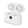 WT-818 Spray de doble hoja Pantalla digital inteligente Ventilador de escritorio Luz nocturna Enfriador de humidificación (blanco)