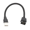 USB-A macho de 20 cm a placa base de 9 pines Datos RGB incorporados a cable adaptador de puerto U externo (negro)