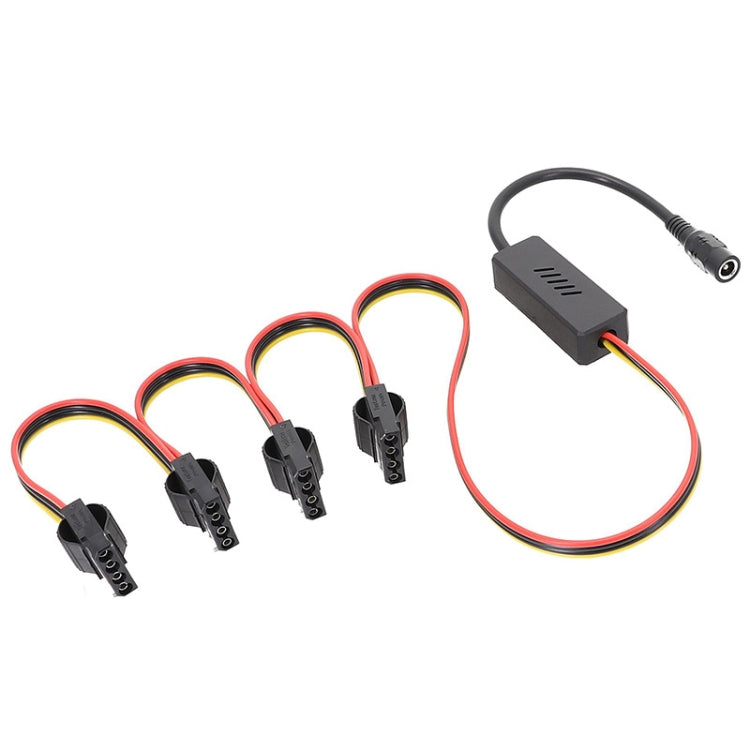 Joselin DC 5525 Modulo Multi-adattatore – 12V A 5V, 6 Porte SATA, Alimentatore Incluso, Per Hard Disk, Nero