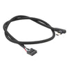 Cable de datos de placa base USB de 9 pines a tipo C de 60 cm, cable de red trenzado (negro)