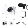 Cámara digital CCD de alta definición Cámara con tarjeta WiFi de 64 millones, color: blanco + micrófono/luz de relleno/cable para auriculares
