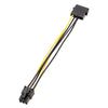 Cable adaptador de tarjeta gráfica de 15 cm con cable de alimentación de 4 pines a 6 pines