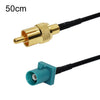 Cable adaptador de RF Coaxial, 50cm, RCA macho a Fakra Z macho RG174