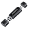 Lector de tarjetas JINGHUA Type-C / USB2.0 TF + SD 2 en 1 Lector multifunción (negro)