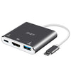 JINGHUA 3 en 1 estación de acoplamiento tipo C Adaptador HDMI 4K Convertidor de interfaz USB3.0