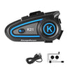 KUQIBAO Casco de motocicleta Auriculares Bluetooth impermeables de larga duración con luz (micrófono duro)