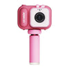 Mini cámara de vídeo digital para niños con pantalla IPS de 2,4 pulgadas y doble lente de 48 MP sin tarjeta TF, conejito rosa
