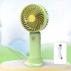 Ventilador pequeño con carga USB de escritorio, soporte portátil para teléfono móvil, ventilador de mano (verde)