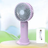 Ventilador pequeño con carga USB de escritorio, soporte portátil para teléfono móvil, ventilador de mano (púrpura)