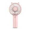 Mini ventilador de mano USB recargable portátil soporte para teléfono de escritorio (rosa)