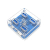 4 x USB 3.0 HUB 5 Gbps Estación de acoplamiento transparente Divisor de adaptador USB (cuadrado)
