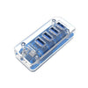 4 x USB 3.0 HUB 5 Gbps Estación de acoplamiento transparente Divisor de adaptador USB (rectángulo)
