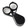 Lupa portátil de mano plegable de 30 mm, doble apertura, 10X, HD