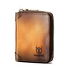 Cartera con tarjetero y ranura para múltiples tarjetas de piel de vaca con capa superior y cremallera antirrobo RFID BULL CAPTAIN (amarillo)