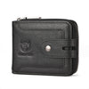 Cartera de piel de vaca antirrobo BULL CAPTAIN 232 RFID con cremallera para hombre, tarjetero de visita vintage (negro)