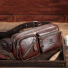 BULL CAPTAIN 082 Bolso bandolera retro de un solo hombro de piel de vaca de primera capa de gran capacidad (marrón)