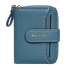 Cartera corta Baellerry N1915 con cremallera y ranura para varias tarjetas con diseño de lichi para mujer (azul oscuro)