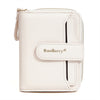 Baellerry N1915 Cartera corta para mujer con cremallera y ranura para múltiples tarjetas con patrón de lichi (albaricoque leche)