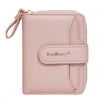 Cartera corta Baellerry N1915 con cremallera y ranura para varias tarjetas con diseño de lichi para mujer (rosa claro)