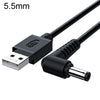 Cable de carga USB a CC JINGHUA U550C Cable de alimentación para pequeños electrodomésticos, interfaz: 5,5 mm