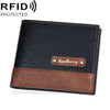 Cartera con cremallera fina horizontal y antirrobo Baellerry DR112 RFID (negro)
