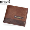 Cartera con cremallera fina horizontal y antirrobo Baellerry DR112 RFID (marrón claro)