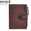 Monedero corto Baellerry D5113 con cremallera y tres pliegues y antirrobo RFID (marrón oscuro)