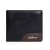 Baellerry D2405 Cartera con cremallera corta retro de dos pliegues para hombre (negro)